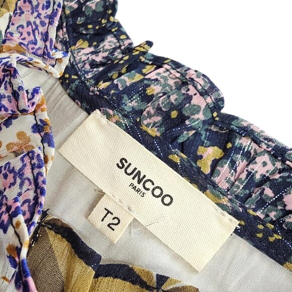 Suncoo Paris Carissa Robe, Pleated , Tie Waist, Midi, Lined, Flowy, Size T2 / M - Picture 6 of 11